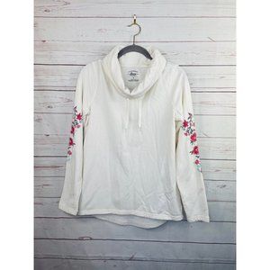 Bass Embroidered Scoop Neck Sweatshirt Small